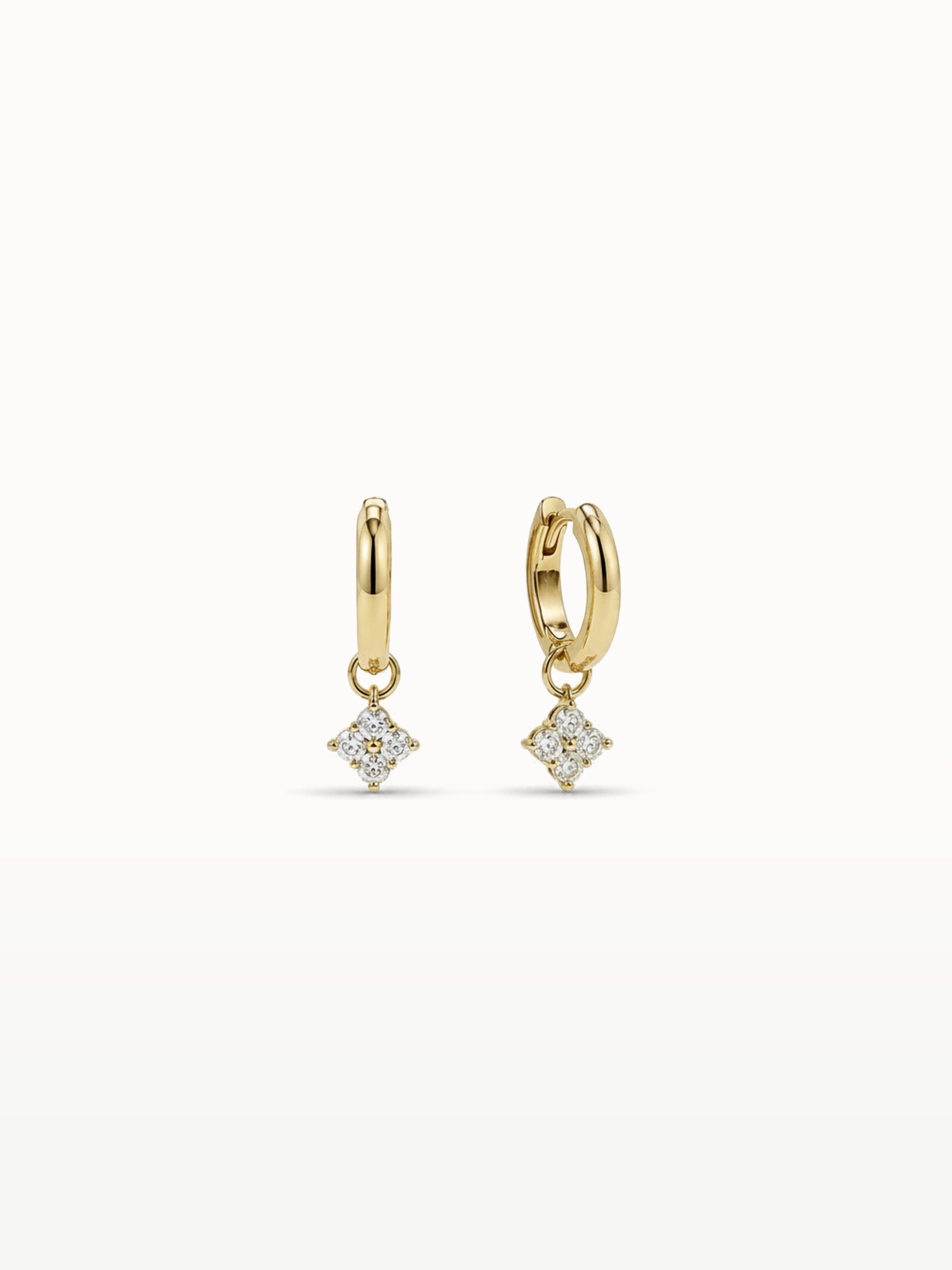 LUCKY CLOVER DIAMOND HOOPS