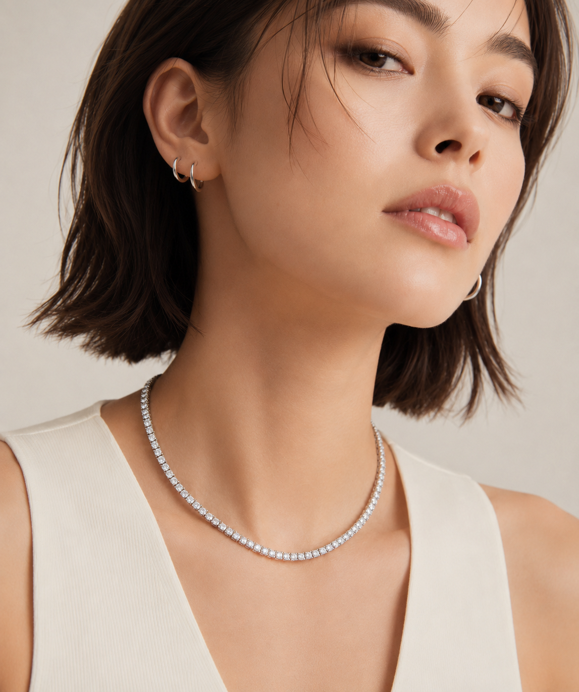 CLASSIC DIAMOND TENNIS NECKLACE (FINE, 0.08 CT EACH)