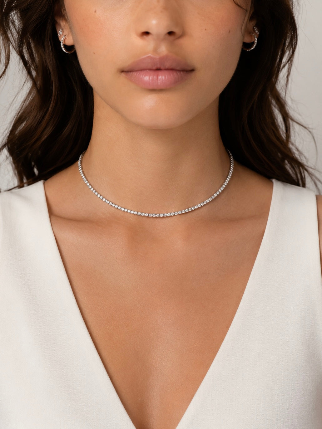 FINE DIAMOND TENNIS NECKLACE (0.06 CT EACH)