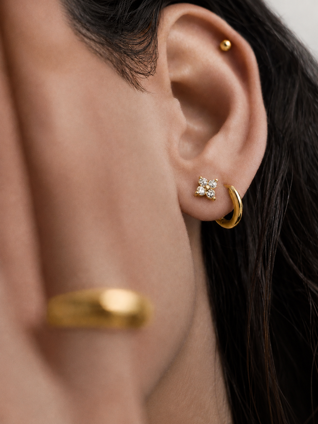 PETITE LUCKY CLOVER DIAMOND STUDS