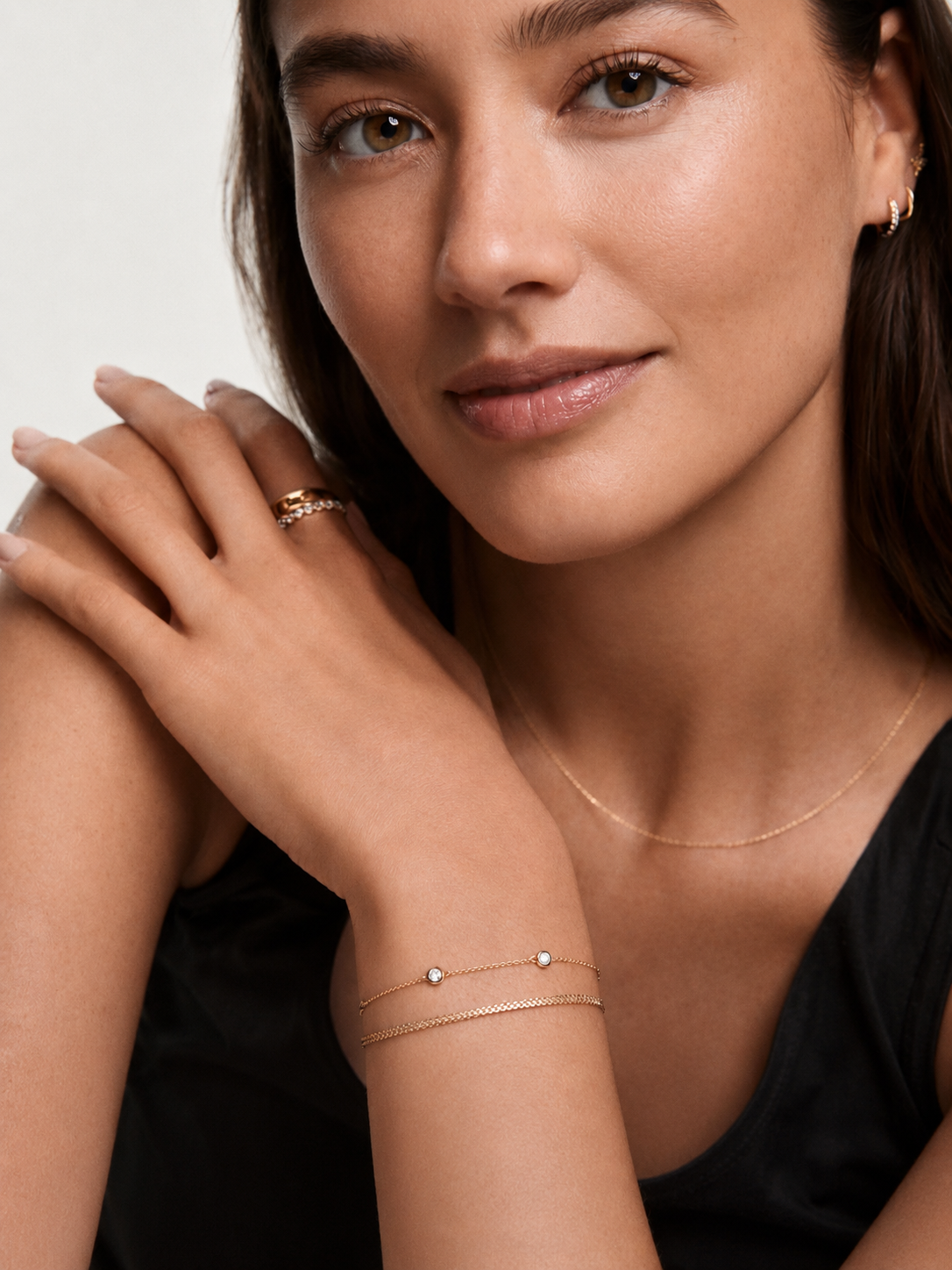 Moone BEZEL DIAMOND BRACELET in gold with lab-grown diamonds