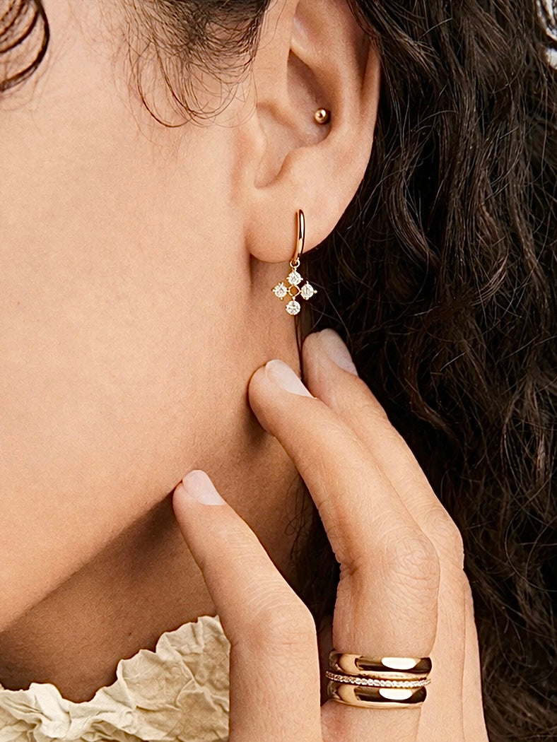 FLEUR DIAMOND DROP EARRINGS