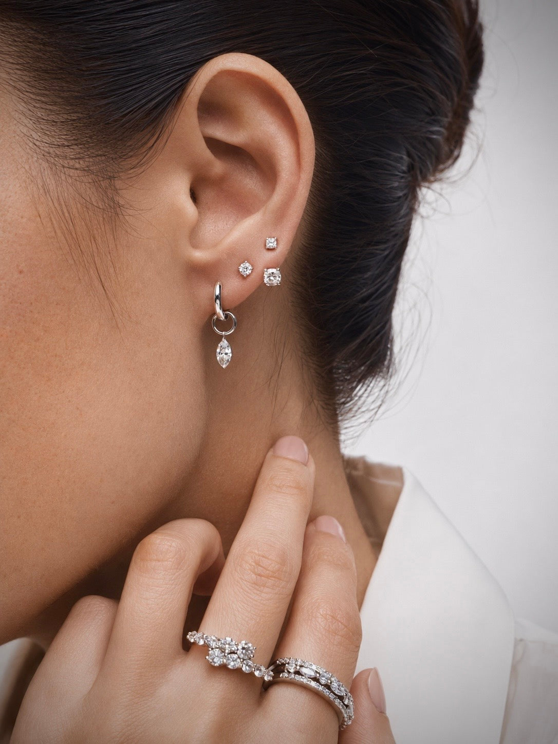 MARQUISE DROP HOOPS