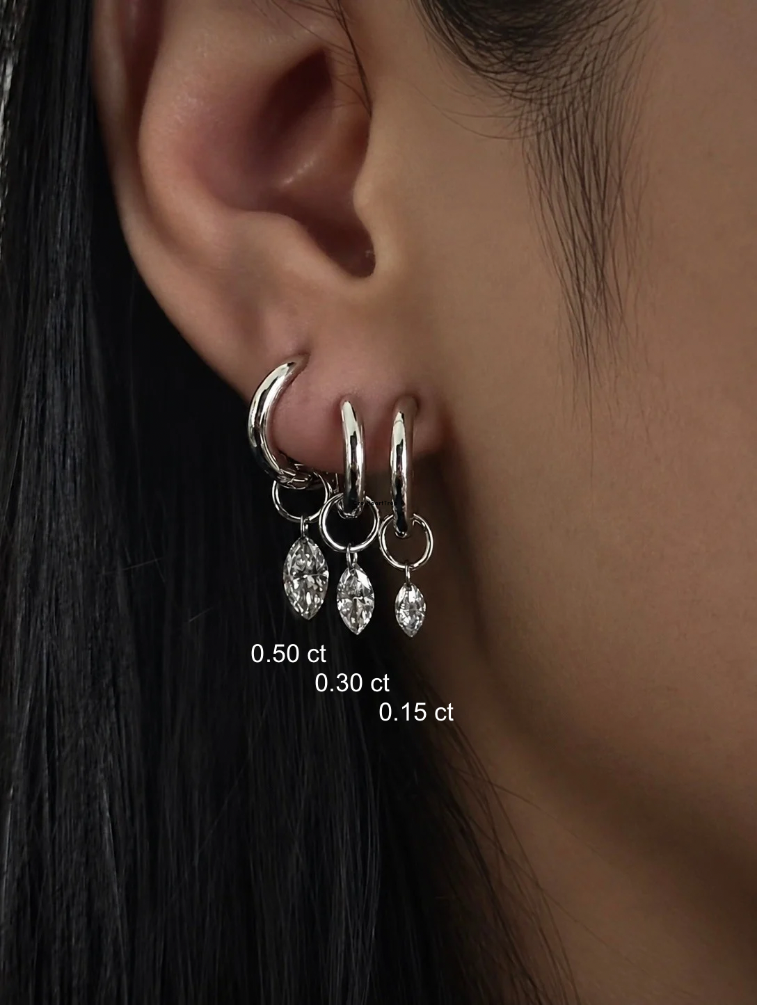MARQUISE DROP HOOPS
