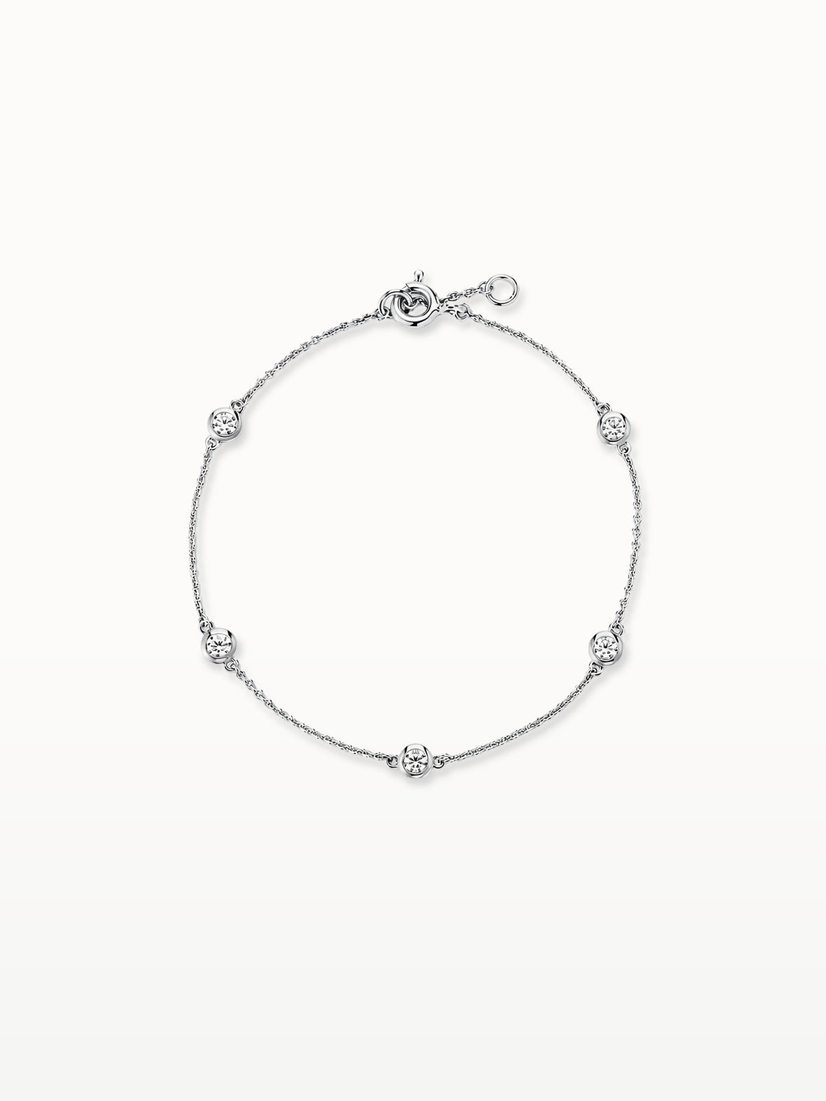 Moone BEZEL DIAMOND BRACELET in silver with lab-grown diamonds
