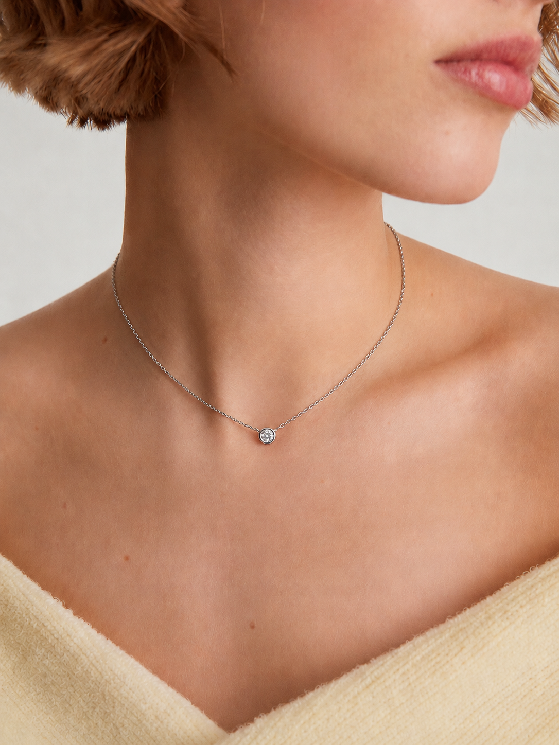 Moone BEZEL DIAMOND NECKLACE (0.50 ct) with lab-grown diamonds