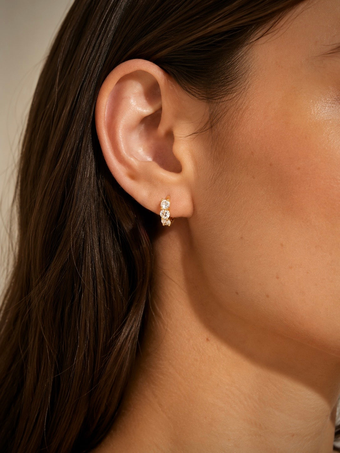 Moone LUMI TRIO DIAMOND HUGGIES with lab-grown diamonds